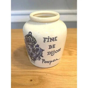 Dijon Asnies France Vintage Prepared Dijon Mustard Porcelain Jar NO cap